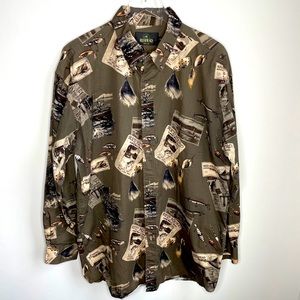 VINTAGE RED HEAD All Over Print Button Down Shirt